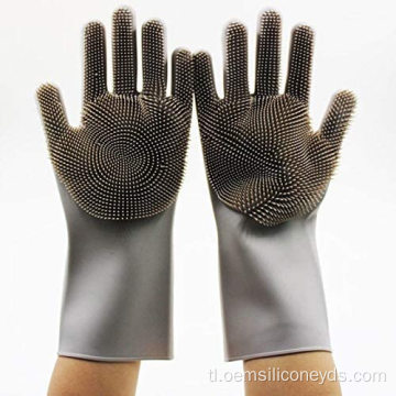 Dishwashing gloves silicone reusable cleaning brush.